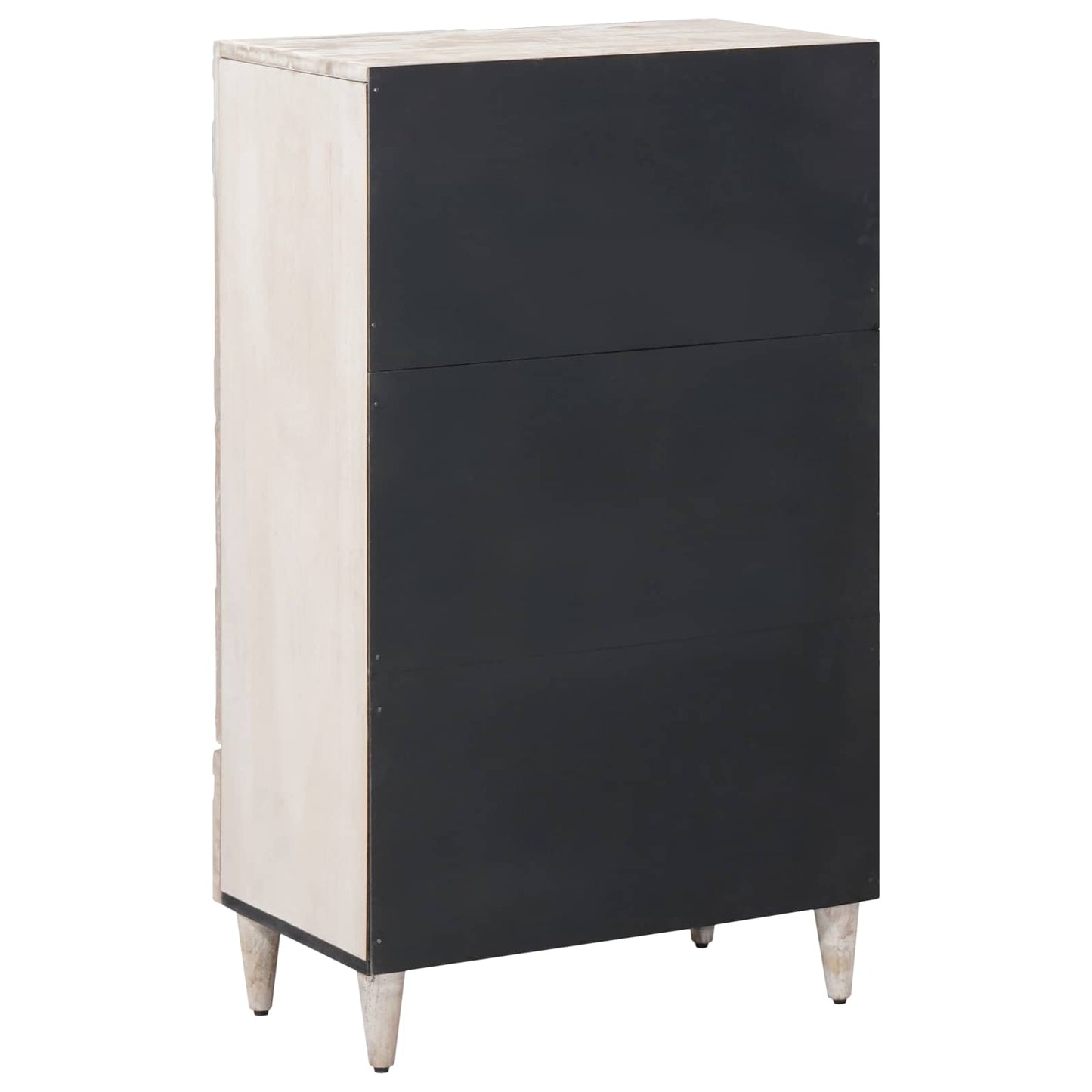 High Board with Shelf White 60 x 33.5 x 100 cm Solid Mango Wood