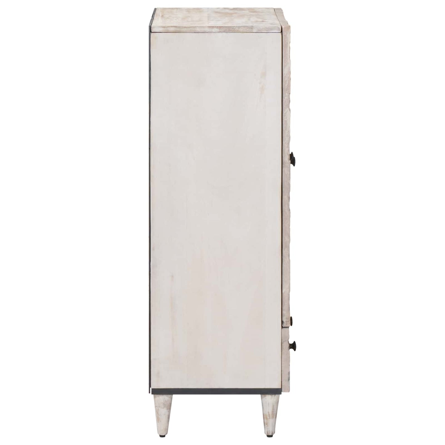 High Board with Shelf White 60 x 33.5 x 100 cm Solid Mango Wood