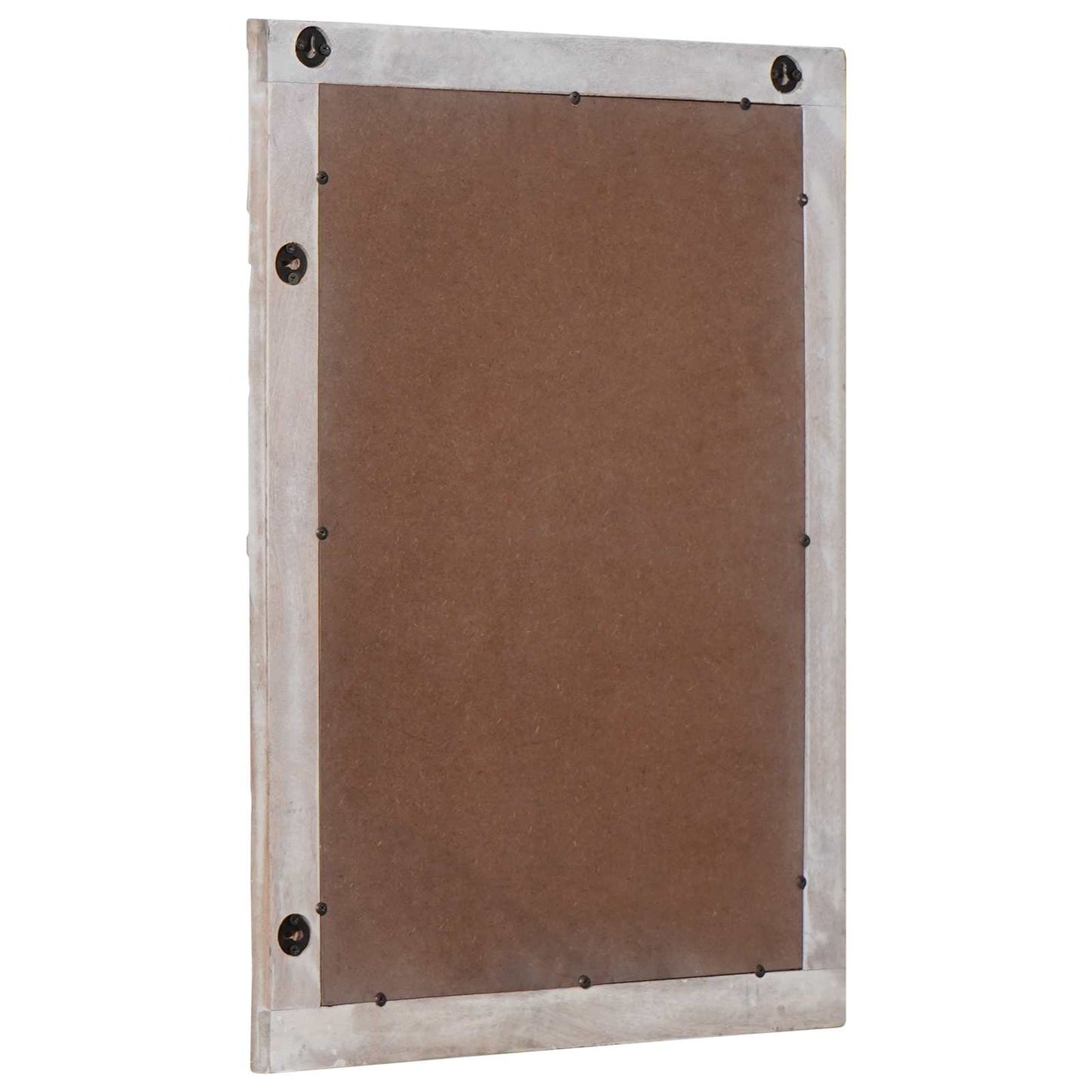 Wall Mirror White 70 x 50 cm Solid Mango Wood Rectangular