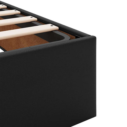 Ottoman Bed Frame without Mattress Black Single Faux Leather