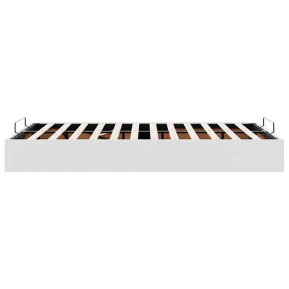 Ottoman Bed Frame without Mattress White Double Faux Leather
