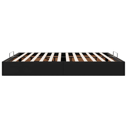 Ottoman Bed Frame without Mattress Black Super King Faux Leather