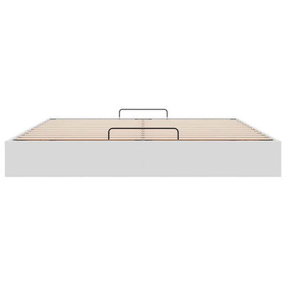 Ottoman Bed Frame without Mattress White Super King Faux Leather