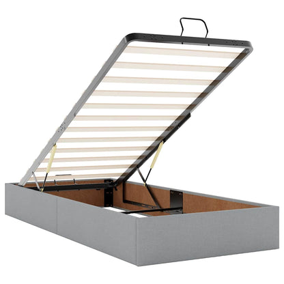 Ottoman Bed Frame without Mattress Light Grey Single Fabric
