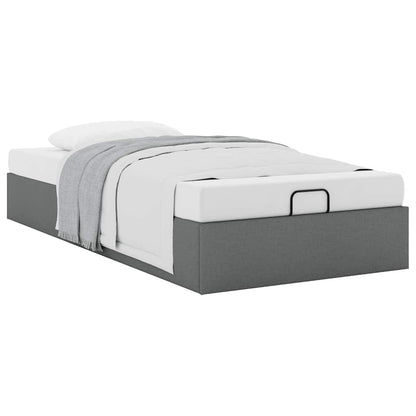 Ottoman Bed Frame without Mattress Dark Grey Single Fabric