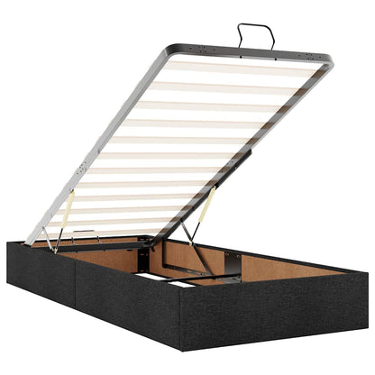 Ottoman Bed Frame without Mattress Black Single Fabric