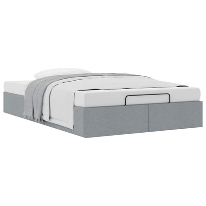 Ottoman Bed Frame without Mattress Light Grey Double Fabric