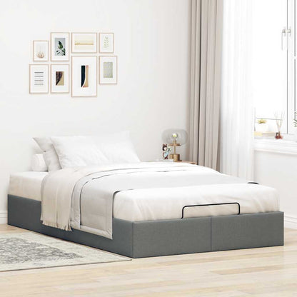 Ottoman Bed Frame without Mattress Dark Grey Double Fabric