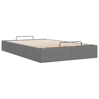 Ottoman Bed Frame without Mattress Dark Grey Double Fabric