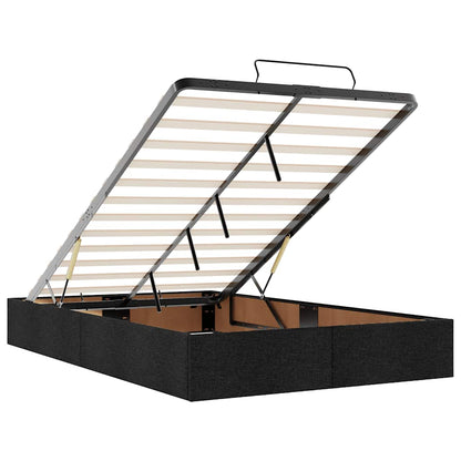 Ottoman Bed Frame without Mattress Black Double Fabric