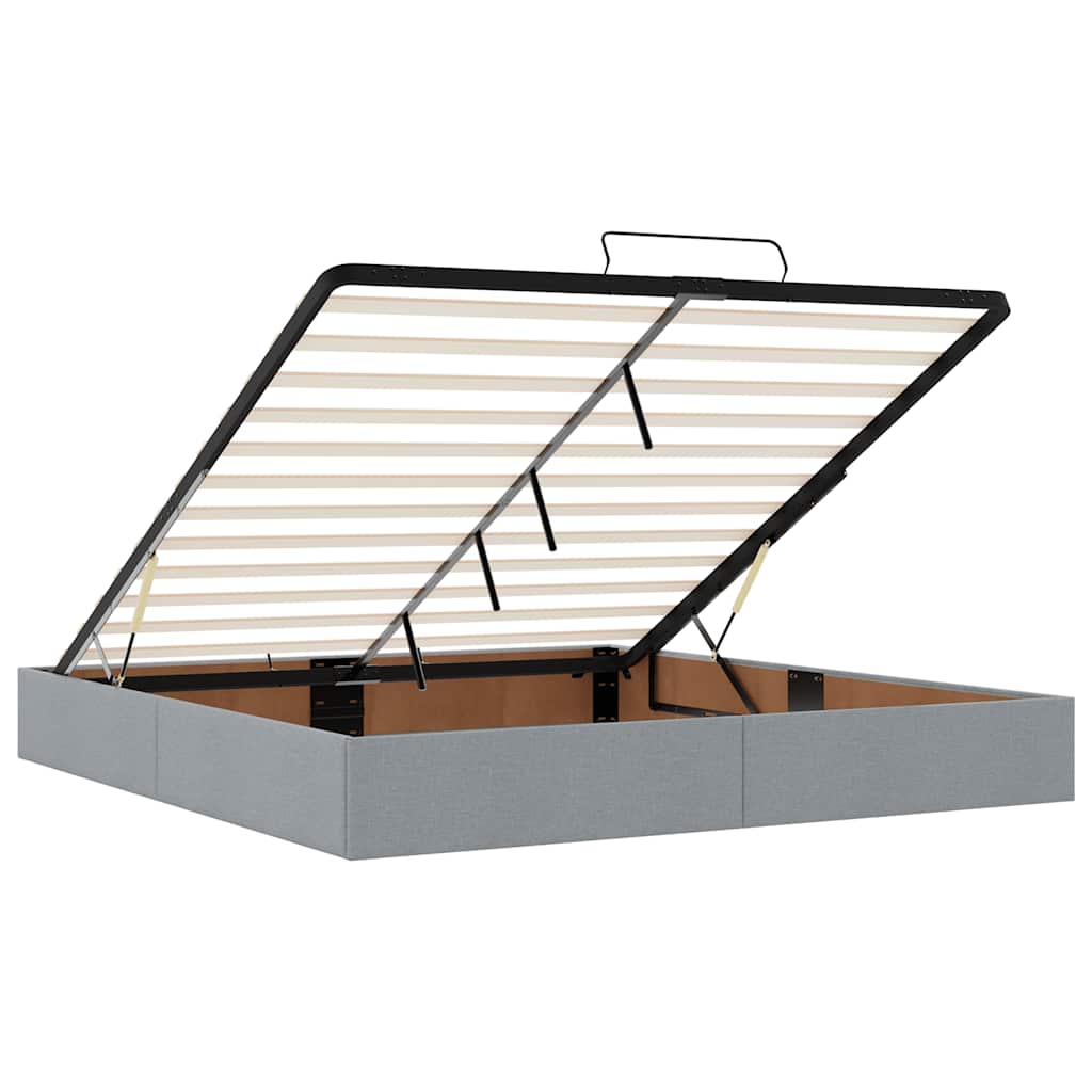 Ottoman Bed Frame without Mattress Light Grey Super King Fabric