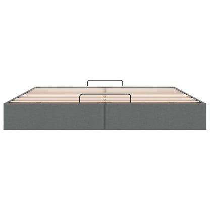 Ottoman Bed Frame without Mattress Dark Grey Super King Fabric