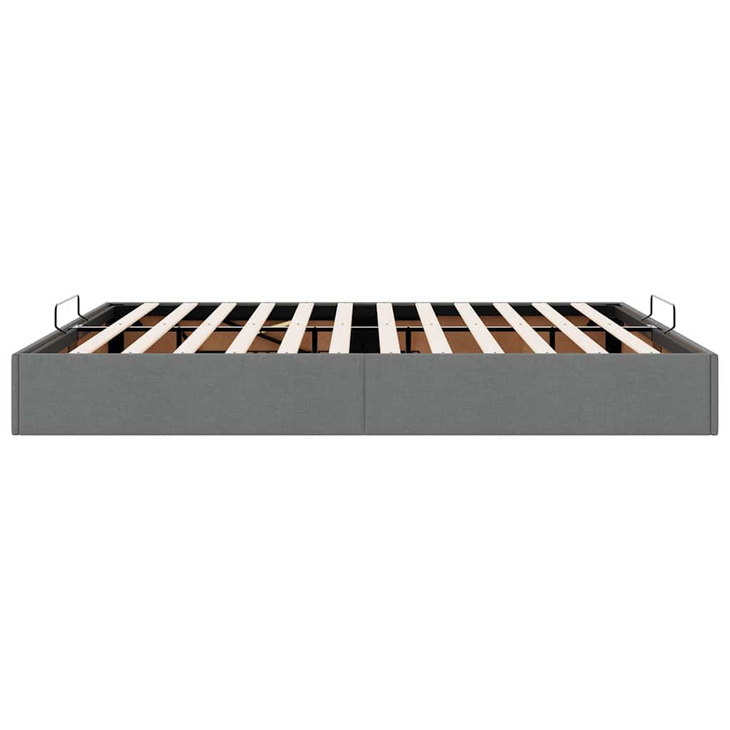 Ottoman Bed Frame without Mattress Dark Grey Super King Fabric