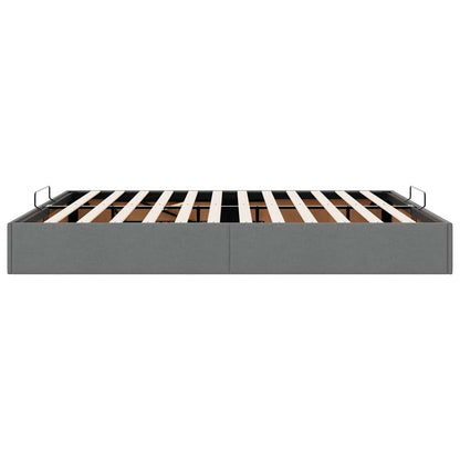 Ottoman Bed Frame without Mattress Dark Grey Super King Fabric