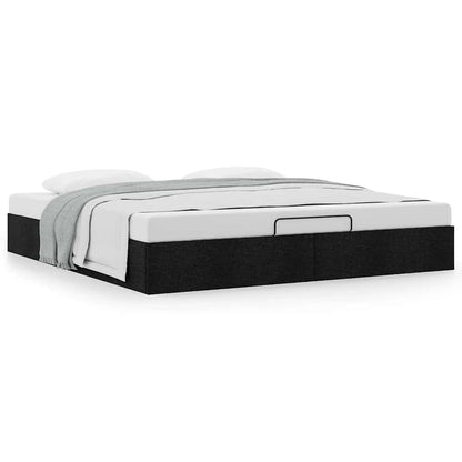 Ottoman Bed Frame without Mattress Black Super King Fabric