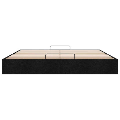 Ottoman Bed Frame without Mattress Black Super King Fabric