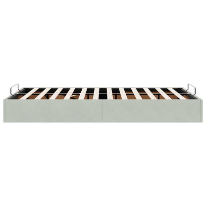Ottoman Bed Frame No Mattress Light Grey Double Velvet