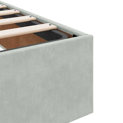 Ottoman Bed Frame No Mattress Light Grey Double Velvet