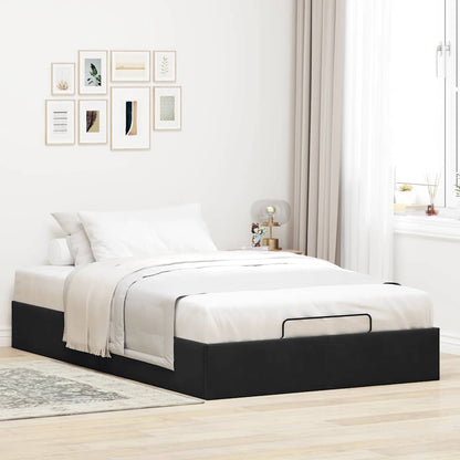 Ottoman Bed Frame No Mattress Black Double Velvet