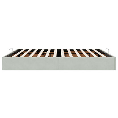 Ottoman Bed Frame No Mattress Light Grey Super King Velvet