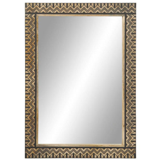 Bathroom Mirror 50x70 cm Solid Wood Mango and Glass