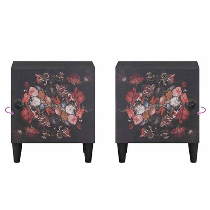 Bedside Cabinet with Door Black 40 x 33 x 46 cm