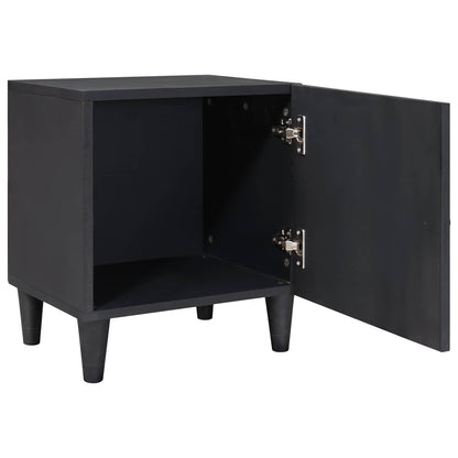 Bedside Cabinet with Door 2 pcs Black 40 x 33 x 46 cm