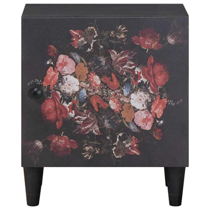 Bedside Cabinet with Door 2 pcs Black 40 x 33 x 46 cm