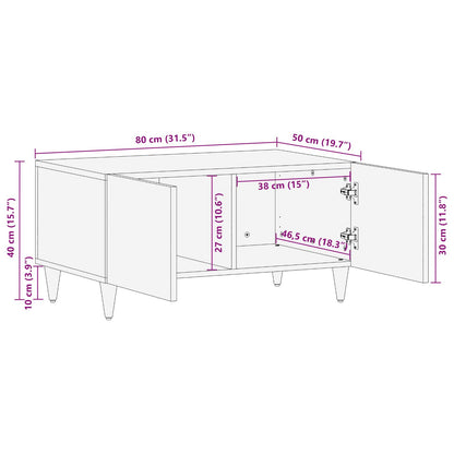 Coffee Table Multicolour 80 x 50 x 40 cm Solid Mango Wood