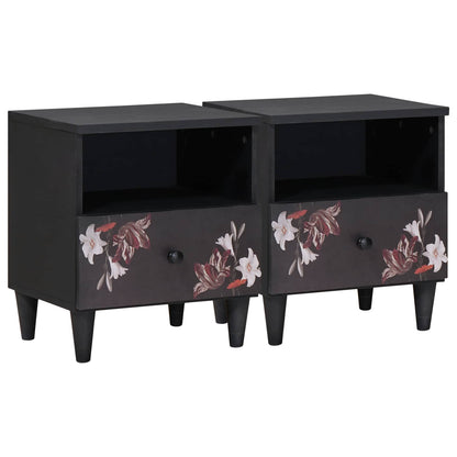 Bedside Table 2 pcs Brown 40 x 33 x 46 cm Solid Mango Wood