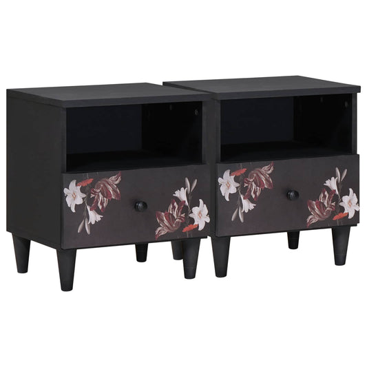 Bedside Table 2 pcs Brown 40 x 33 x 46 cm Solid Mango Wood