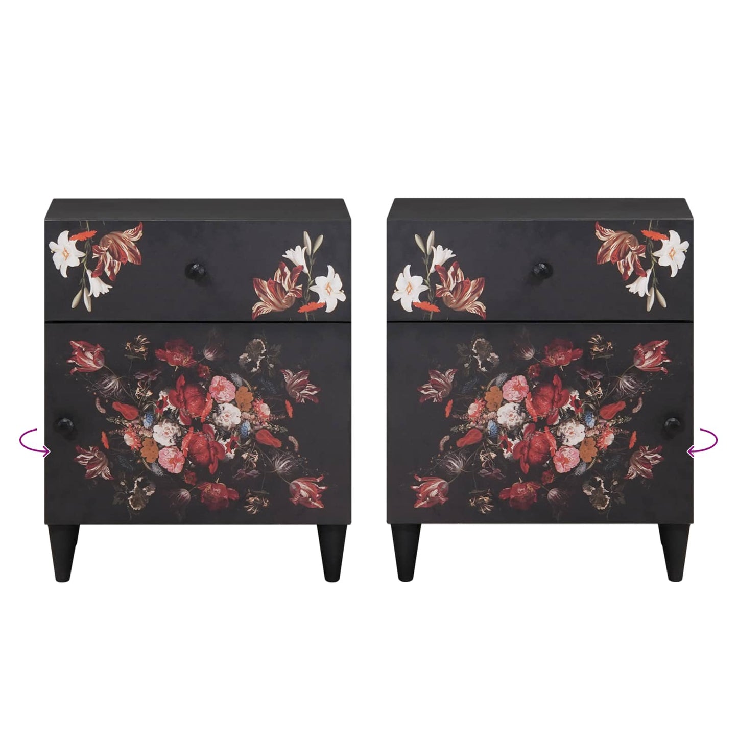 Bedside Table Multicolour 50 x 33 x 60 cm Solid Mango Wood