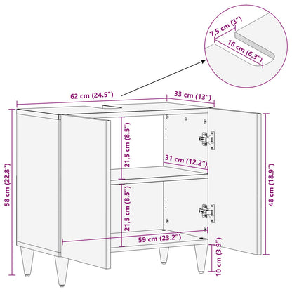 Sink cabinet Multicolour 62 x 33 x 58 cm Solid Mango Wood
