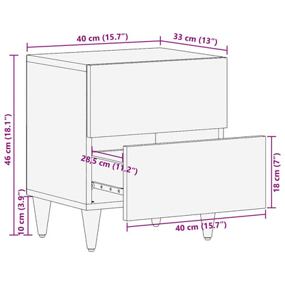 Bedside Cabinet Honey Brown 40 x 33 x 46 cm Solid Mango Wood