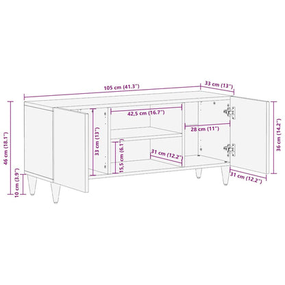 TV Cabinet Honey Brown 105 x 33 x 46 cm Solid Mango Wood