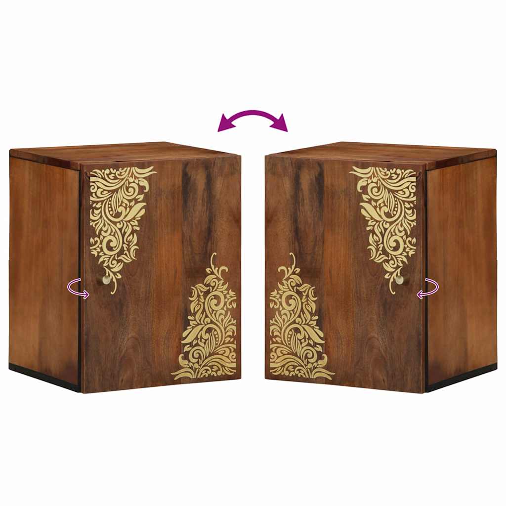 Wall Cabinet Honey Brown 38 x 33 x 48 cm Solid Mango Wood