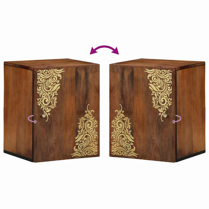 Wall Cabinet Honey Brown 38 x 33 x 48 cm Solid Mango Wood