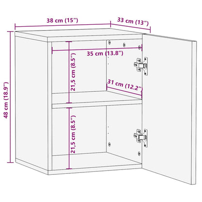 Wall Cabinet Honey Brown 38 x 33 x 48 cm Solid Mango Wood