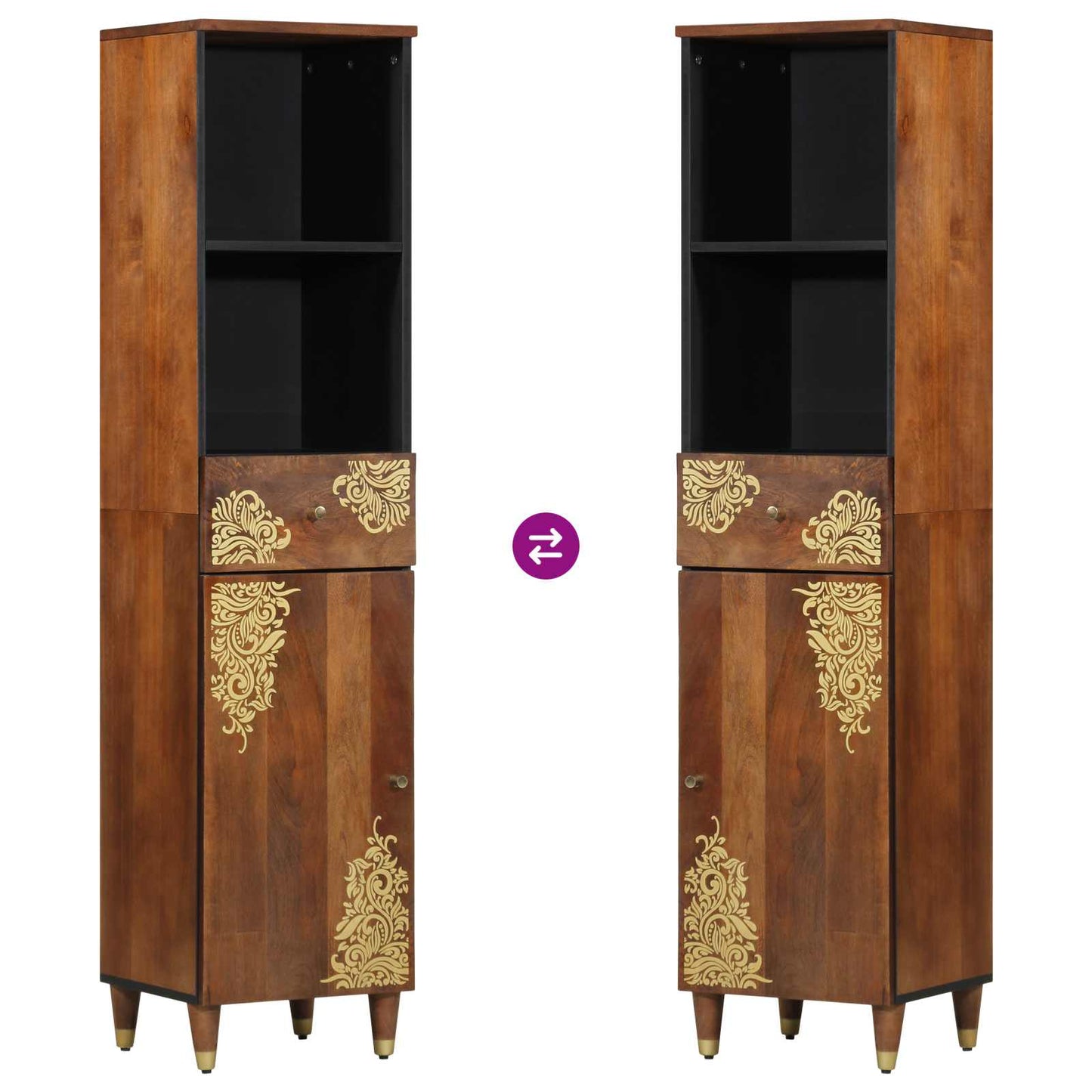 Bathroom Cabinet Honey brown 38 x 33 x 160 cm Solid Mango Wood