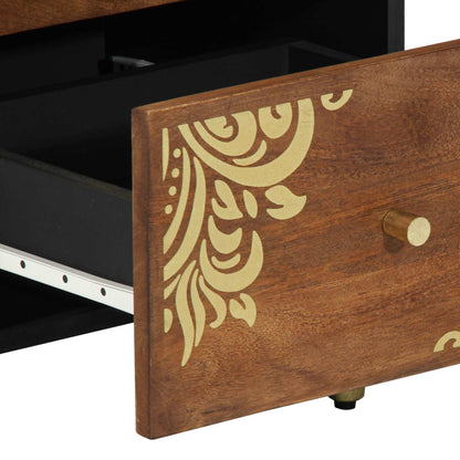 Sideboard with Drawer Brown 40 x 33 x 75 cm Solid Mango Wood