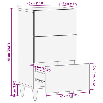 Sideboard with Drawer Brown 40 x 33 x 75 cm Solid Mango Wood