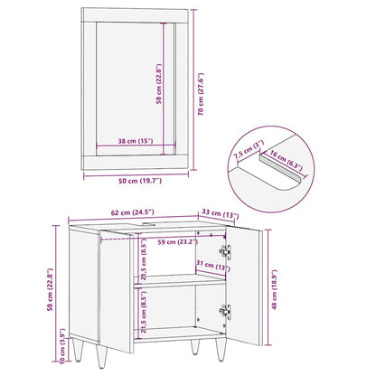 Bathroom Mirror with Mirror Honey Brown 70 x 50 x 2.5 cm