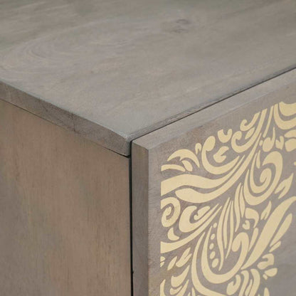 Bedside Cabinet with Door Grey 40 x 33 x 46 cm Solid Mango Wood
