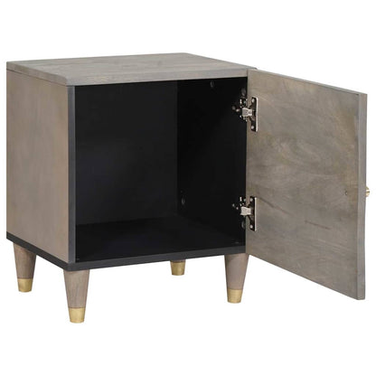 Bedside Cabinet with Door 2 pcs Grey 40 x 33 x 46 cm