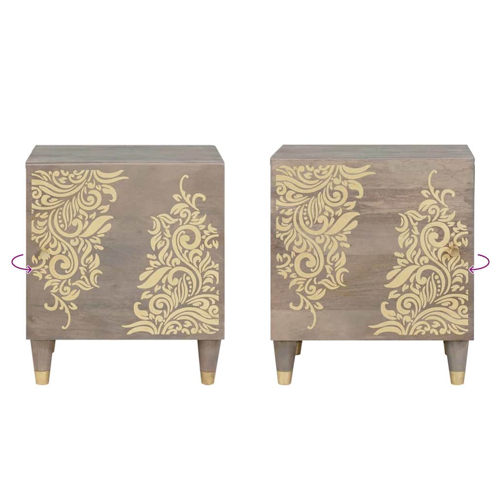 Bedside Cabinet with Door 2 pcs Grey 40 x 33 x 46 cm