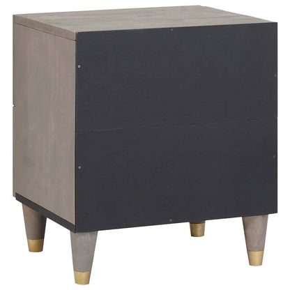 Bedside Cabinet Grey 40 x 33 x 46 cm Solid Mango Wood