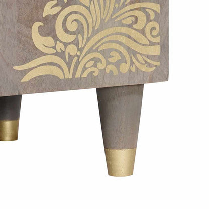 TV Cabinet with Shelf Grey 105 x 33 x 46 cm Solid Mango Wood