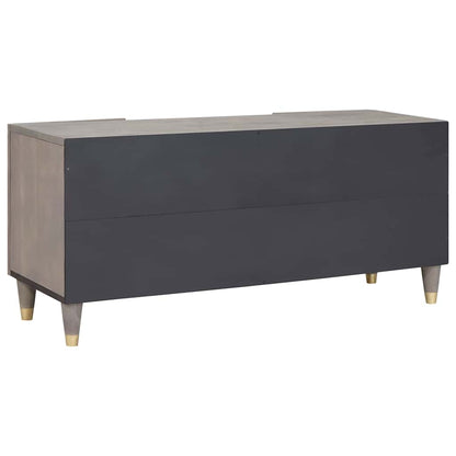 TV Cabinet with Shelf Grey 105 x 33 x 46 cm Solid Mango Wood