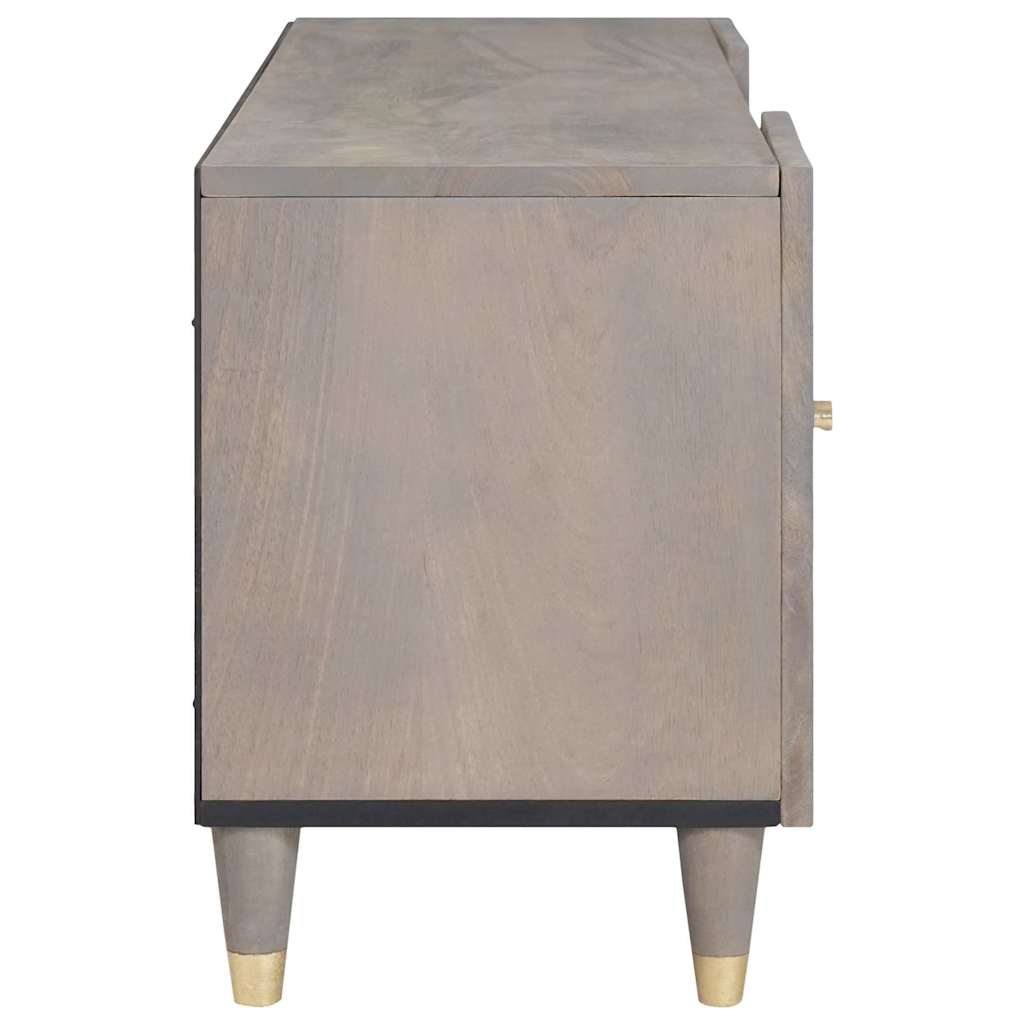 TV Cabinet with Shelf Grey 105 x 33 x 46 cm Solid Mango Wood