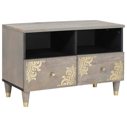 TV Cabinet with Drawer Grey 70 x 33 x 46 cm Solid Mango Wood